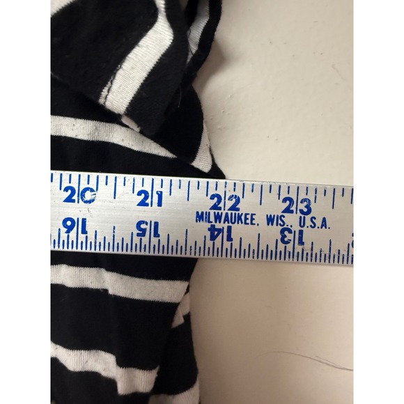 Old Navy Luxe Striped V Neck T Shirt Black White Plus Size XL - Picture 5 of 7